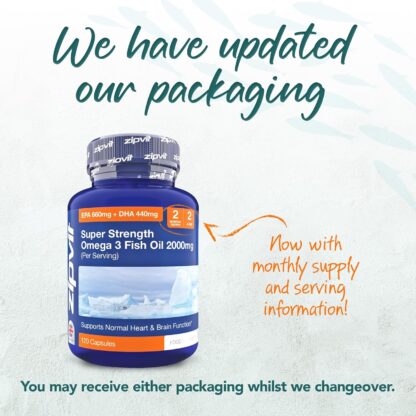 Omega 3 Fish Oil 2000mg, EPA 660mg DHA 440mg per Daily Serving. 120 Capsules (2 Months Supply). Supports Heart, Brain Function and Eye Health. 2 Capsules Per Serving - Image 2