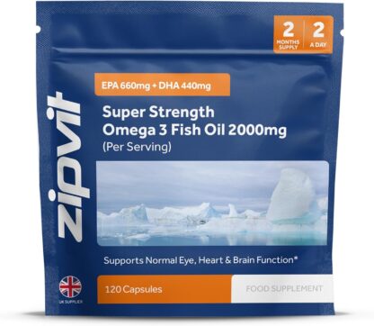 Omega 3 Fish Oil 2000mg, EPA 660mg DHA 440mg per Daily Serving. 120 Capsules (2 Months Supply). Supports Heart, Brain Function and Eye Health. 2 Capsules Per Serving - Image 9