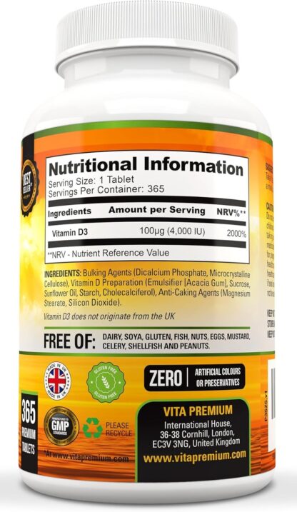 Vitamin D 4,000 IU Softgels, Maximum Strength Vitamin D3 Supplement, 365 Easy to Swallow Tablets - Full Year Supply - Image 10