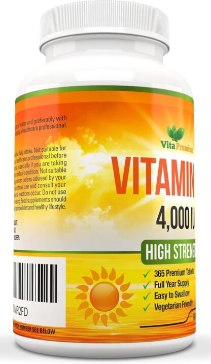 Vitamin D 4,000 IU Softgels, Maximum Strength Vitamin D3 Supplement, 365 Easy to Swallow Tablets - Full Year Supply - Image 11