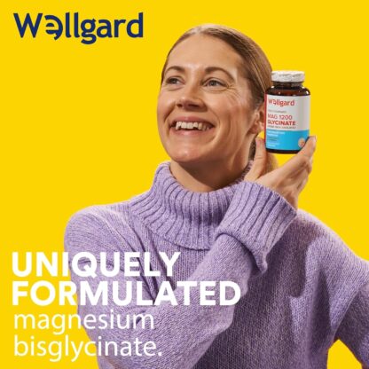 Wellgard Pure Magnesium Glycinate - Not Mixed with Citrate or Malate, High-Strength Magnesium Supplement, Mag 1200, Made in UK - Image 2