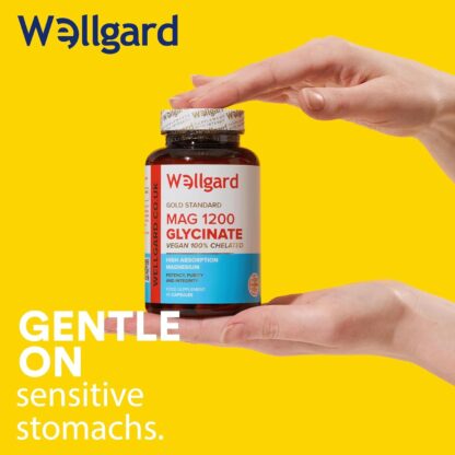 Wellgard Pure Magnesium Glycinate - Not Mixed with Citrate or Malate, High-Strength Magnesium Supplement, Mag 1200, Made in UK - Image 5