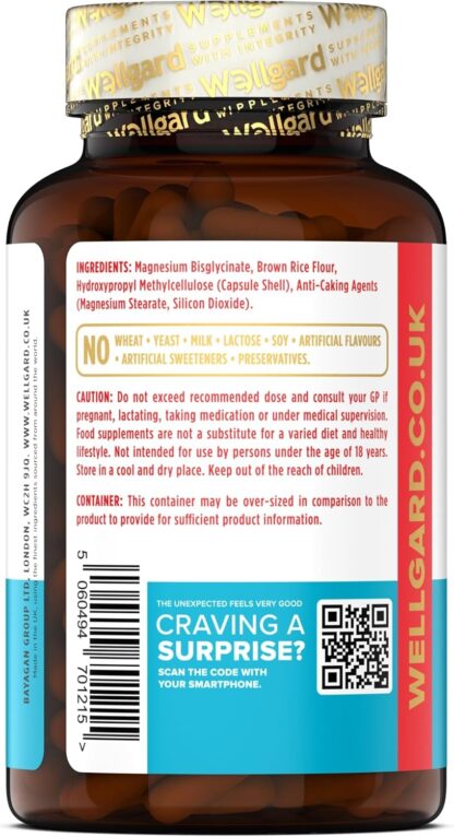 Wellgard Pure Magnesium Glycinate - Not Mixed with Citrate or Malate, High-Strength Magnesium Supplement, Mag 1200, Made in UK - Image 8