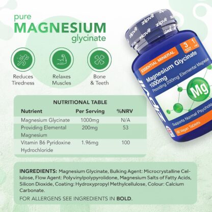 Zipvit Magnesium 500mg of Elemental Magnesium, High-Strength Magnesium Tablets, 3 Month Supply, 90 Vegan Tablets, Magnesium Supplements for Muscle, Bone & Energy, All-Round Magnesium Supplement - Image 14