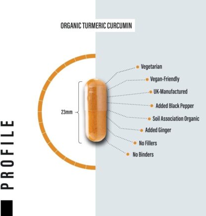 Organic Turmeric Capsules High Strength and Black Pepper with Active Curcumin with Ginger 1380mg - Advanced Tumeric - Each 120 Veg Capsule is Organic - Image 6