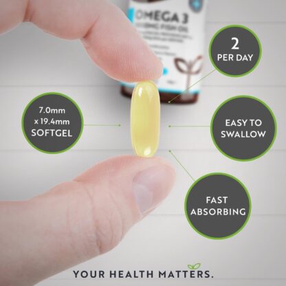 Omega 3 2000mg with 660mg EPA & 440mg DHA per Serving - 240 Softgel Capsules of Sustainably Sourced High Strength Pure Omega 3 Fish Oil - 4 Months Supply - Made in The UK by Nutravita - Image 14