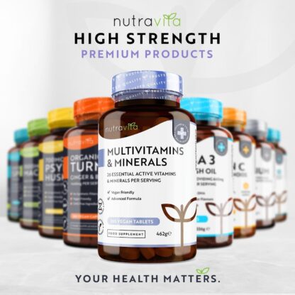 Multivitamins & Minerals - 365 Vegan Multivitamin Tablets - 1 Year Supply - Multivitamin Tablets for Men and Women with 26 Essential Active Vitamins & Minerals - Made in The UK by Nutravita - Image 8