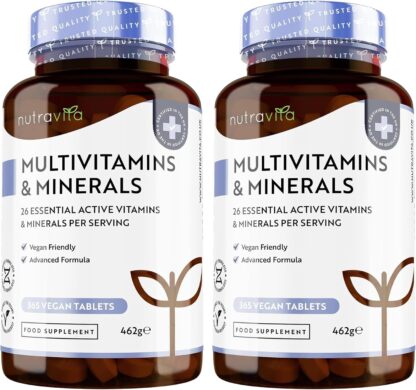 Multivitamins & Minerals - 365 Vegan Multivitamin Tablets - 1 Year Supply - Multivitamin Tablets for Men and Women with 26 Essential Active Vitamins & Minerals - Made in The UK by Nutravita - Image 11