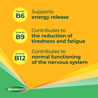 Berocca Immuno Effervescent Tablets, 11 Vitamins and Minerals, Including Vitamins D, C, A, B9, Zinc and Iron to Help Support Your Immune System and B6 and B12 Support Energy Release, Green, 30 Tablets - Image 4