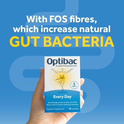 Optibac Probiotics Every Day - Digestive Probiotic Supplement with 5 Billion Bacterial Cultures & FOS Fibres - 30 Capsules - Image 6