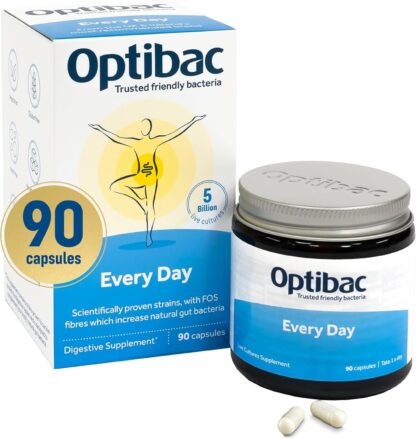 Optibac Probiotics Every Day - Digestive Probiotic Supplement with 5 Billion Bacterial Cultures & FOS Fibres - 30 Capsules - Image 9