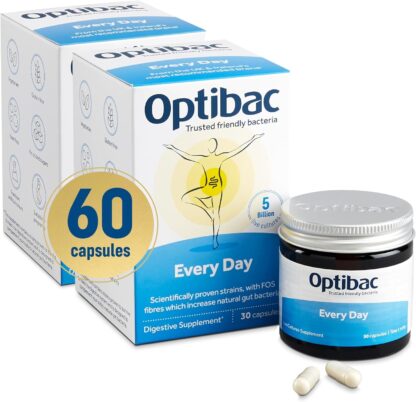 Optibac Probiotics Every Day - Digestive Probiotic Supplement with 5 Billion Bacterial Cultures & FOS Fibres - 30 Capsules - Image 17