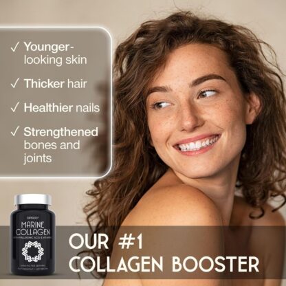 Marine Collagen Capsules 2200mg - with Hyaluronic Acid & Vitamin C - High Strength Collagen Supplements for Women & Men - 120 Collagen Tablets - Premium Hydrolysed Collagen Complex Skin Hair Joints - Image 2