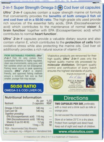 Vitabiotics Ultra Omega-3 Fish Oils Capsules with DHA EPA Nutritional Supplements for Heart Brain and Eye Vision - Image 7