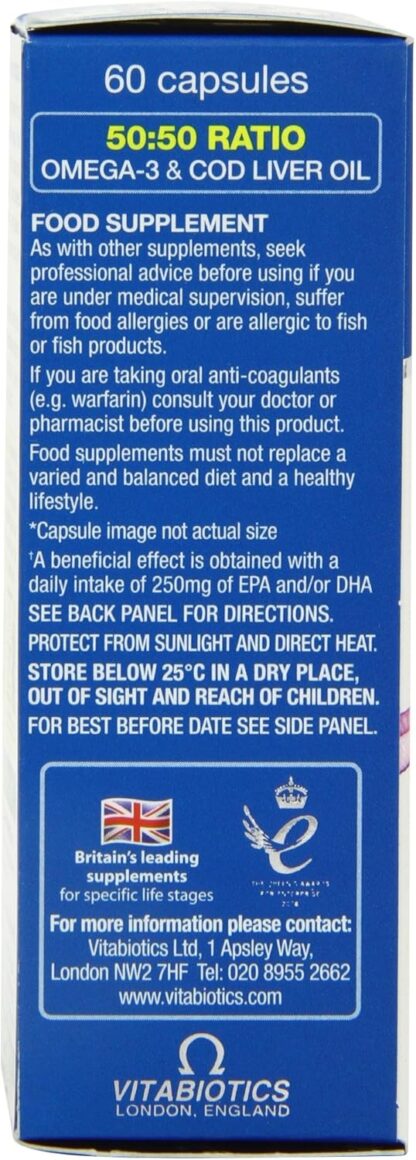 Vitabiotics Ultra Omega-3 Fish Oils Capsules with DHA EPA Nutritional Supplements for Heart Brain and Eye Vision - Image 8