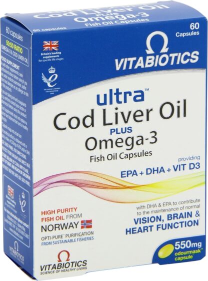 Vitabiotics Ultra Omega-3 Fish Oils Capsules with DHA EPA Nutritional Supplements for Heart Brain and Eye Vision - Image 10