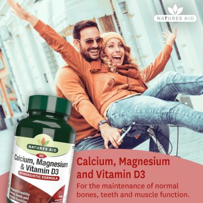 Natures Aid Calcium, Magnesium and Zinc, Maintain Normal Bones, Teeth and Muscle Function, Vegan, 90 Tablets - Image 16