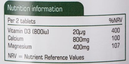 Natures Aid Calcium, Magnesium and Zinc, Maintain Normal Bones, Teeth and Muscle Function, Vegan, 90 Tablets - Image 23