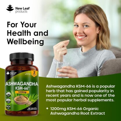 Ashwagandha KSM-66 and Lions Mane Capsules - High Strength 2000mg KSM-66 Ashwaghandha Root Extract and Lions Mane Mushroom Extract - 120 Vegan Capsules with Black Pepper - UK Made by New Leaf - Image 10