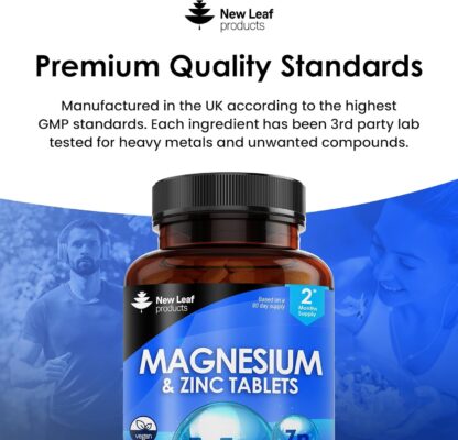 Magnesium Supplements 516mg with Zinc - 120 Magnesium Tablets Supports Muscle Bone Health, Tiredness - High Strength Contributes to Many Health Factors Easy to Swallow Sleep Supplement (not Capsules) - Image 5