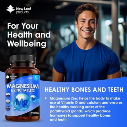 Magnesium Supplements 516mg with Zinc - 120 Magnesium Tablets Supports Muscle Bone Health, Tiredness - High Strength Contributes to Many Health Factors Easy to Swallow Sleep Supplement (not Capsules) - Image 9