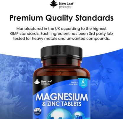 Magnesium Supplements 516mg with Zinc - 120 Magnesium Tablets Supports Muscle Bone Health, Tiredness - High Strength Contributes to Many Health Factors Easy to Swallow Sleep Supplement (not Capsules) - Image 11