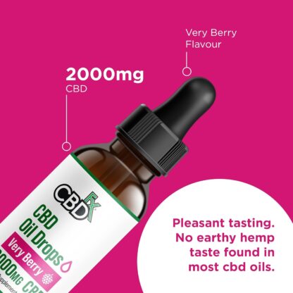 CBDfx 2000mg CBD Oil, High Strength CBD Oil, Very Berry Flavoured CBD Oil Drops, Vegan, Natural, Non-GMO, Blended with MCT Oil, No THC, 30ml (40 Days) - Image 3