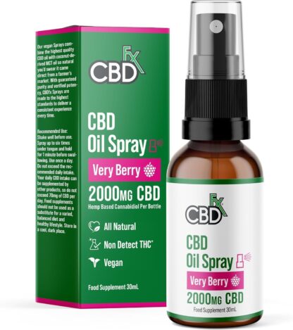 CBDfx 2000mg CBD Oil, High Strength CBD Oil, Very Berry Flavoured CBD Oil Drops, Vegan, Natural, Non-GMO, Blended with MCT Oil, No THC, 30ml (40 Days) - Image 47