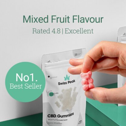 Swiss Peak 1200mg CBD Gummies, Delicious Edible Bears, UK-Made, Vegan, THC-Free, Premium CBD for Relaxation & Wellness, On-The-Go Grab Bag – 25 Gummies Per Pack - Image 4