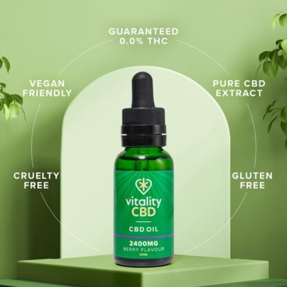 Vitality CBD Drops, Spray in MCT Oil 2400 mg, Berry, 30 ml, NO THC - Image 3