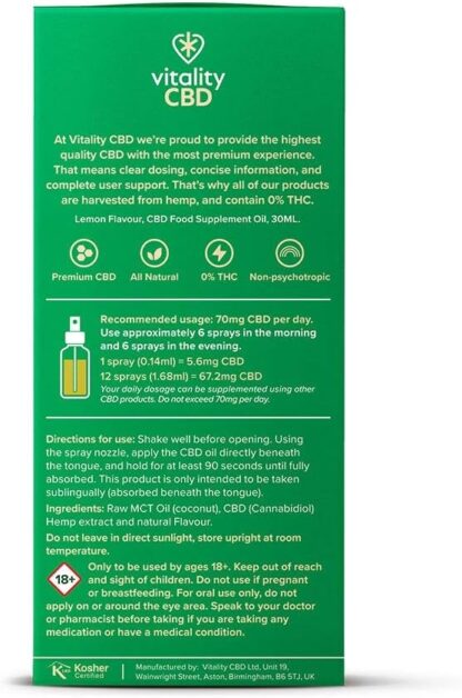 Vitality CBD Drops, Spray in MCT Oil 2400 mg, Berry, 30 ml, NO THC - Image 42