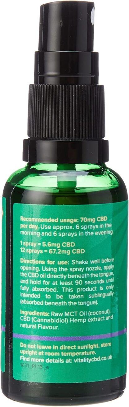 Vitality CBD Drops, Spray in MCT Oil 2400 mg, Berry, 30 ml, NO THC - Image 56