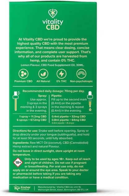 Vitality CBD Drops, Spray in MCT Oil 2400 mg, Berry, 30 ml, NO THC - Image 62