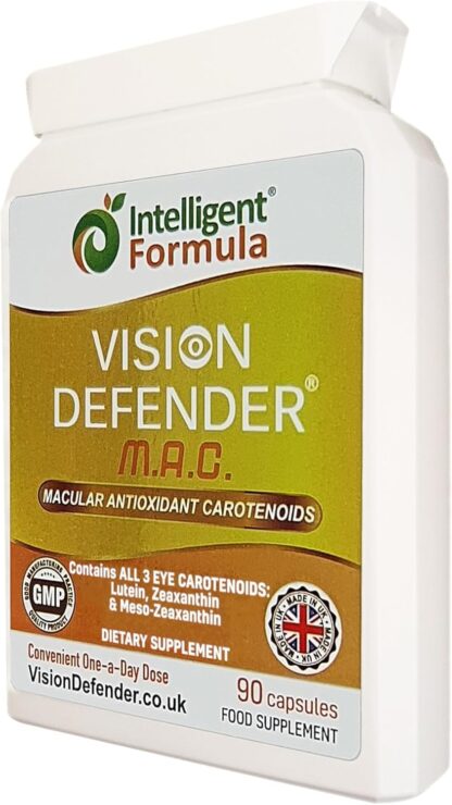 Lutein, Zeaxanthin & Meso-Zeaxanthin Eye Supplement: Vision Defender MAC – Antioxidant Carotenoids “Eye Vitamins” for Eyesight, Eye Care & Health - Vegan/Vegetarian - 90 Capsules/One-A-Day -Made in UK - Image 3