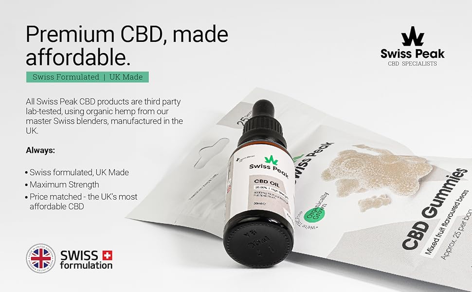 Swiss Peak CBD. Premium CBD, made affordable.