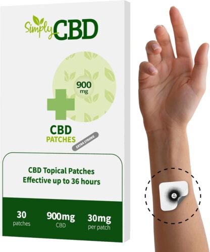 Simply CBD Topical Patches - 30 Patches - 30mg Per Patch, White