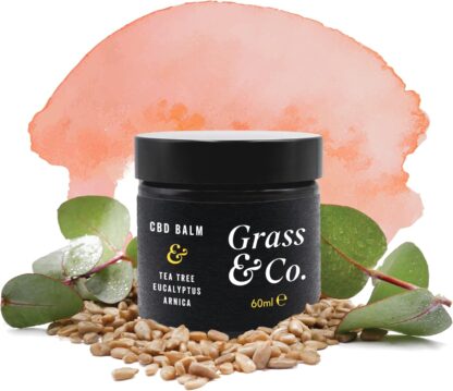 Grass & Co. EASE CBD Balm 300mg Fast-Absorbing Muscle Balm With Arnica, Tea Tree and Eucalyptus 60ml Jar