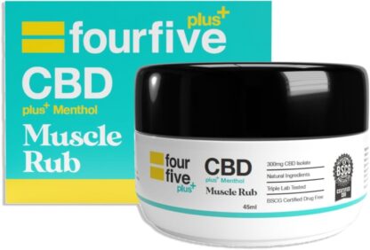 fourfive CBD Muscle Rub 300mg (High Strength) with Cooling Menthol & Vitamin E for Muscle Pain Relief, Natural & Vegan Friendly - 45ml