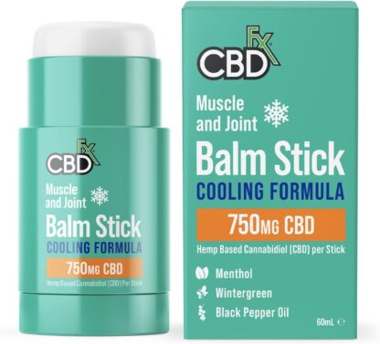 CBDfx 750mg CBD High Strength Muscle & Joint Balm Stick with Menthol, Wintergreen and Black Pepper Oil 60ml