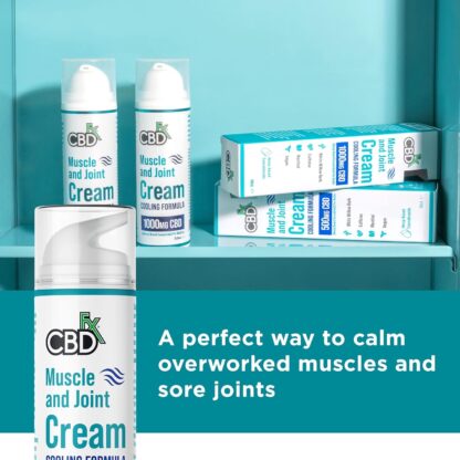 CBDfx 1000mg CBD High Strength Muscle & Joint Cream with Caffeine, Menthol and White Willow Bark, Cooling CBD Formula, Cruelty Free, 50ml Cream - Image 2