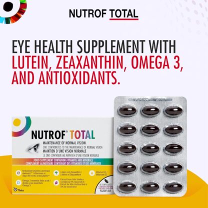 90 Nutrof Total Capsules – Eye Health Supplement with Lutein, Zeaxanthin, Omega 3, and Antioxidants | Daily Dose of Essential Nutrients for Optimal Eye Health | 30 Capsules x 3 Packs (3-Month Supply) - Image 2