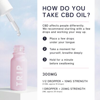 TRIP CBD Oil 300mg (Original Strength), Orange Blossom, Vegan, 100% Natural, Flavoured CBD Oil Blended with MCT Coconut Oil (Pack of 1) - Image 3