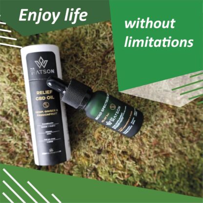 Dr Watson Relief + Plus High Strength Broad Spectrum CBD Oil Support Your Body Before During & After Exercise All Natural Hemp Passionfruit & Ginger 20ml 3000mg - Image 5