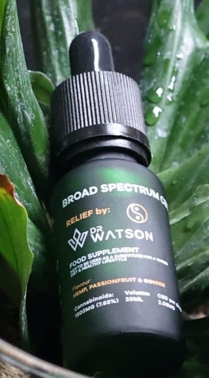 Dr Watson Relief + Plus High Strength Broad Spectrum CBD Oil Support Your Body Before During & After Exercise All Natural Hemp Passionfruit & Ginger 20ml 3000mg - Image 8